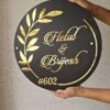 DON'T JUDGE ME Home Entrance Name Plate, Name Plate for Home Entrance | Round Shape | Colour :-Gold And Black | Material:- MDF (Size:- 12 x 12 INCHES)