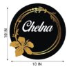 Customized Black & Golden Flower with White Laser Cut Acrylic Letter Nameplate for Entrance Decoration (10x10inch)