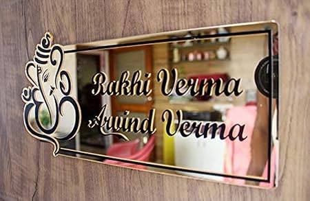 Acrylic House Name Plate Customized Personalized For Home Outdoor Family Glass Outside Office House Decor Bungalow Door (12 x 6 Inch)