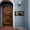 Customized Acrylic Lord Buddha Under Tree Laser Cut Name Plate with 2 Stainless Stud for Door Entrance_(14inchX6inch) Black & Golden