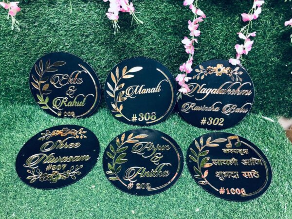 DON'T JUDGE ME Home Entrance Name Plate, Name Plate for Home Entrance | Round Shape | Colour :-Gold And Black | Material:- MDF (Size:- 12 x 12 INCHES)