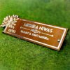 Customised Wooden Name Plate for Home Entrance Outdoor 30x13cm with Silver Acrylic Tree Motif and Letters for House Door