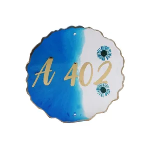 Brindavan - Resin House Number Plate with Flowers