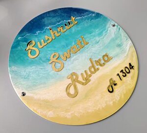 Nameplatewali - 12" Inch Diameter - 3 Years Warranty- Epoxy Resin Coat Premium Nameplate for Door & House