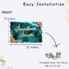 Nameplatewali Resin & Acrylic Name Plate for Home Entrance | Customized Name Plate for Home, Flat, Bungalow, Outdoor Name Plate for House| Custom Font & Size (Shiny Blue) (13X9) Inch