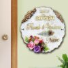 Nameplatewali Resin & Acrylic Door Name Plate for Home Entrance | Customized Name Plate for Home, Flat, Bungalow, Outdoor Name Plate for House (Bunch of Flowers) (12x12 Inch)