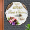 Nameplatewali Resin & Acrylic Door Name Plate for Home Entrance | Customized Name Plate for Home, Flat, Bungalow, Outdoor Name Plate for House (Bunch of Flowers) (12x12 Inch)