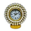 amiicraft Decorative Table Clock, Pearl and Crystal Embellished, Gold Frame for Premium Gifting