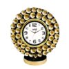 amiicraft Decorative Table Clock, Round Gold Frame with Antique Design, Wooden Base for Home Decor and Corporate Gifting use